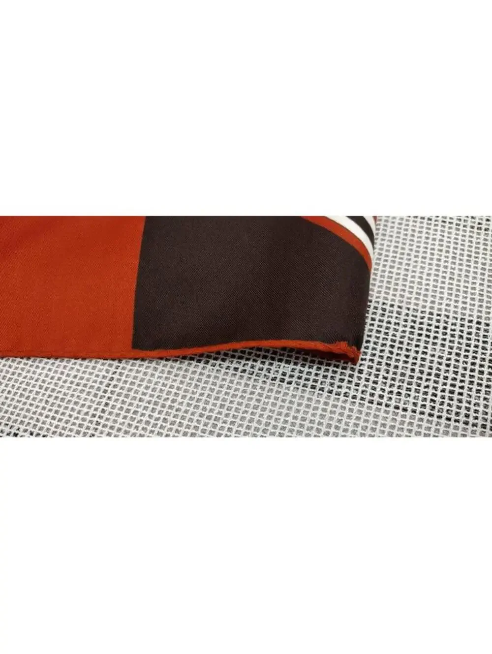 Vintage 70s Miriceu Eureopean Abstract Long Scarf Terra Brown Geometric Diamonds